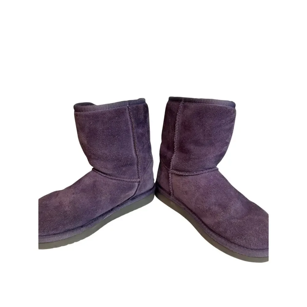 Koolaburra by UGG Victoria Short Boots Purple Suede Bow Shearling US 3 Coquette